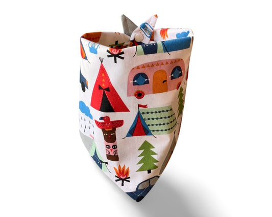 Snap On Camping Dog Bandana - Puppers Bowtique