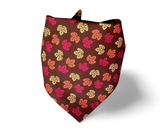 Snap On Fall Mini Tossed Leaves Dog Bandana - Puppers Bowtique