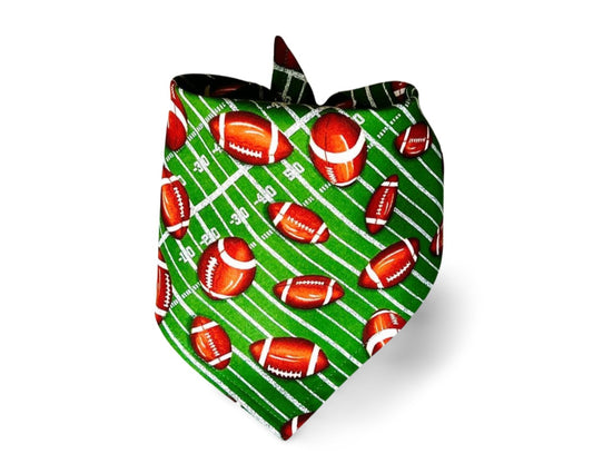Snap On Football Dog Bandana - Puppers Bowtique