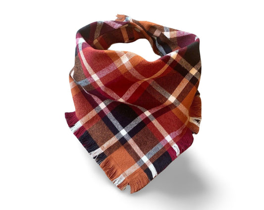 Fringed Fall Autumn Spice Dog Bandana - Puppers Bowtique