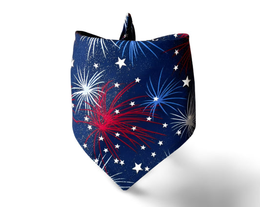 Snap On Glitter Fireworks Dog Bandana - Puppers Bowtique