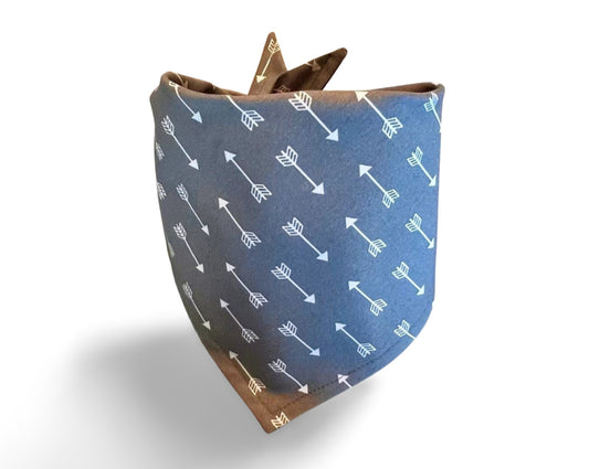 Snap On Grey Arrows Dog Bandana - Puppers Bowtique