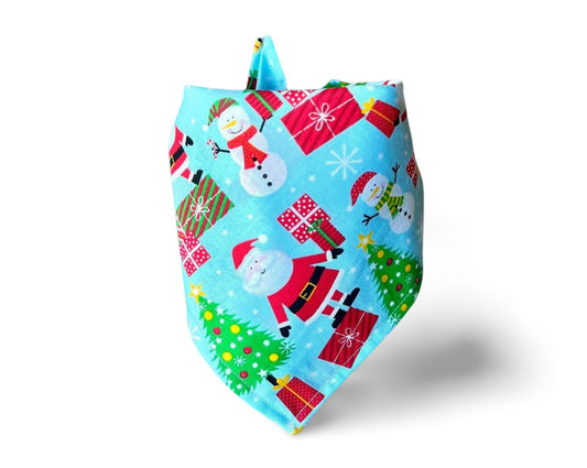 Snap On Here Comes Santa Claus Dog Bandana - Puppers Bowtique
