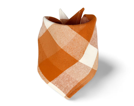 Snap On Pumpkin Pie Dog Bandana - Puppers Bowtique