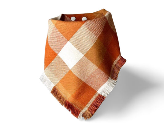 Fringed Pumpkin Pie Dog Bandana - Puppers Bowtique
