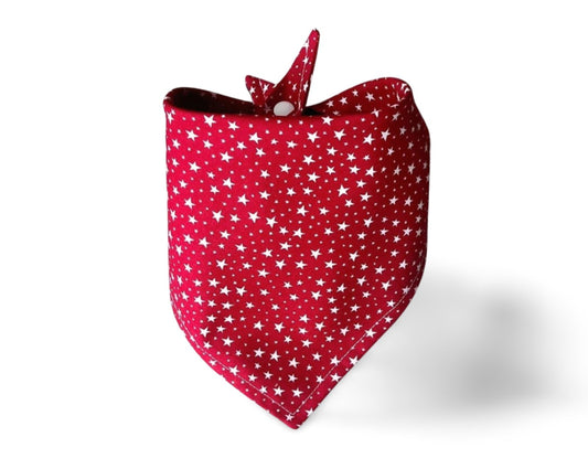 Snap On Red & White Stars Dog Bandana - Puppers Bowtique