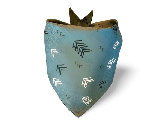 Snap On Sage Green Chevron Dog Bandana - Puppers Bowtique