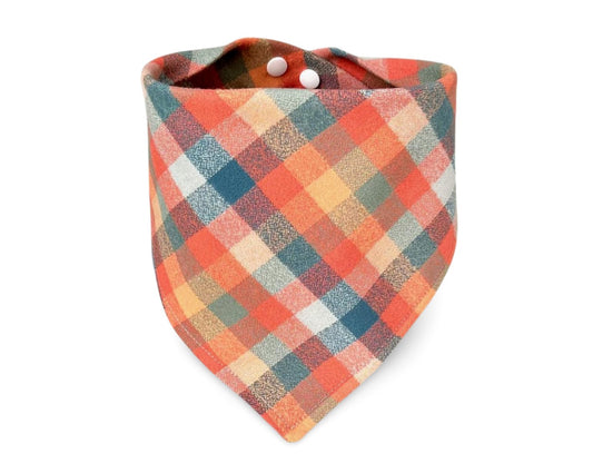 Snap On Sundance Plaid Dog Bandana - Puppers Bowtique