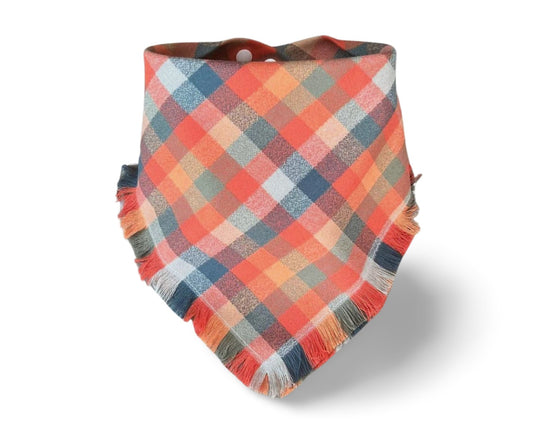 Fringed Sundance Plaid Fall Dog Bandana - Puppers Bowtique