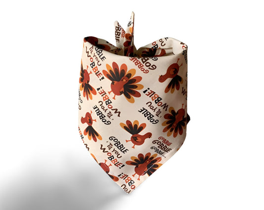 Snap On Gobble Till You Wobble Dog Bandana - Puppers Bowtique