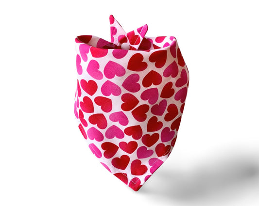 Snap On Valentine's Day Hearts Dog Bandana - Puppers Bowtique