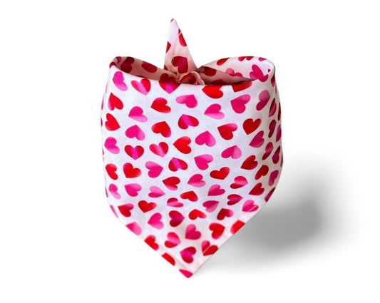 Snap On Valentine's Day Tiny Ombre Hearts Dog Bandana - Puppers Bowtique