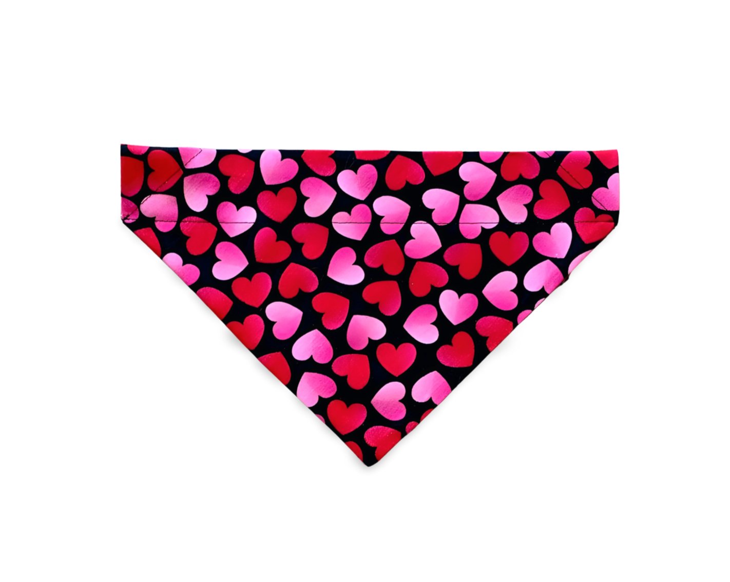 Over the Collar Hearts on Black Valentine's Day Dog Bandana - Puppers Bowtique
