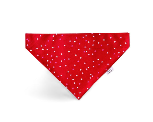 Over the Collar Valentine's Day Tiny Hearts Dog Bandana - Puppers Bowtique